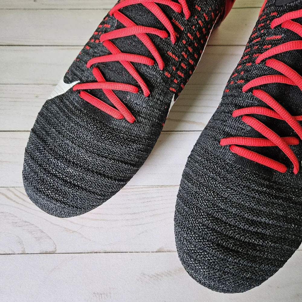 Nike Alpha Menace Elite 2 Flyknit Black/Red Cleats Men's Size 16 BV2077-009